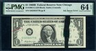 Fr  1905 G  1 1969-b Federal Reserve Note Error Ink Smear Pmg Choice Cu64 Epq