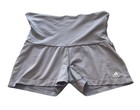 Adidas Womens Athletic Shorts Gray Blue Foldover Waist Medium Running Gym