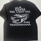 Nwt Coors Light T-shirt Mens Large Black White Embroidered Logo Regular Crop Fit