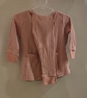 Tugg Baby Girls 2-piece Ribbed Henley Top   Pants Pajama Set Blush Pink 18m Nwt
