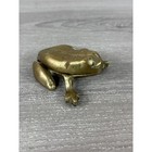 Vintage Solid Brass Frog Hinged Trinket Box Figurine Toad Paperweight 2 5 Inch
