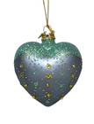 Noble Gems Mint Green Heart Glass Christmas Ornament With Swarovski Crystals