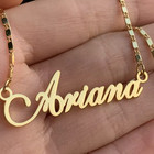 Custom Tile Chain Name Necklace Personalized Pendant Jewelry Gold Silver Gift