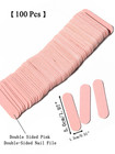 100pcs Mini Pink Nail Files     Double-sided Emery Boards For Manicure