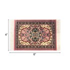 Turkish Oriental Rug Coasters Set Of 4 Mini Carpet Drink Coasters W  Fringe