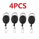 1-4pcs Retractable Key Chain Reel Badge Holder Fishing Zinger Quick Release Clip