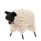 New Primitive Farmhouse Sheep With Bell Sherpa Figurine Cottage 3 5 hx6 wx2 d