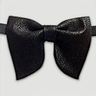 Handmade Oversized Black Faux Leather Bow Tie Vintage Style 70 s Wedding Prom