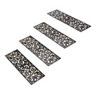 Set Of 4 Rubber Step Stair Mats Outdoor Non Slip Traction Scrolled Grip Treads