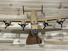 Hand Crafted Mahogany Wood B-24 Liberator 27    Desk Top Model New Damaged