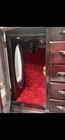 Wood Jewelry Box W  Mirror Door  5 Drawers  Side Doors  Red Lined Brown