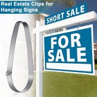 Sosation 60 Pieces Stainless Steel Real Estate Sign Rider Clips Metal Silver 