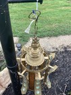 Vintage Swag Lamp Amber Glass Jeweled Candle Large Retro Mid Century Mcm Wild