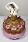 Antique Powder Jar French Ormolu Porcelain Dressel Klister Half Doll Vanity Box