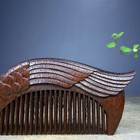 Chinese Antique Vintage Wood Carving Rosewood Comb Swan Statue Wooden Nice Art