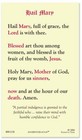 Our Lady Of Grace   Hail Mary - Laminated Holy Card 