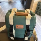 Retro Canon Camera Bag Organizer Green Pockets Shoulder Strap Dslr Carry Case 