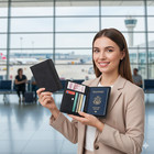 Rfid Blocking Leather Passport Holder Wallet Cover Case Travel For Men And Women