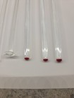 6 Vintage Glass Swizzle Sticks W spoon Ends And 1 Muddler Red   Blue Tips 6 