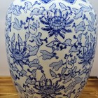 Large Chinese Blue White Porcelain Vase    hand Painted    12    Tall   ginger Jar Base