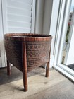 Vintage Woven Tribal Chinese Basket   Plant Stand  rare