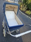 Vintage Perego Baby Carriage Buggy Pram Stroller Silver Navy Blue Beige Royal