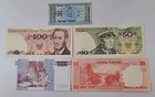 Lot Of 5 Different Foreign Paper Money Banknotes World Currency 155