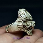 19 Mm Old Chinese Tibet Silver Carving Dragon Loong Statue Ring Gift Collection