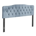 Full Size Upholstered Headboard Only Light Blue Adjustable Height Diamond Tufted