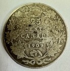 Lot Of 6 Canadian Silver Coins     1909 25     1913 1917 1943x2 1965 10    925  800