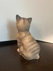 Vintage Ceramic Porcelain Gray Striped Cat Figurine 5 Inches Tall