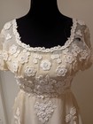 Vintage 1960s Cole Of Columbus Ivory Wedding Dress Applique Empire Waist Repair 