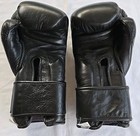 Pbs Pro Boxing Supplies 12oz Black Leather Training Gloves Hook Loop Wrist Strap