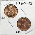 1960 P   D Lincoln Memorial Cent Small   Large Date Bu 4 Coin Set Original Rolls