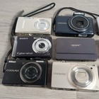 Assorted Lot Of 9 Cameras   Parts   Repair Read Description   Nikon Sony