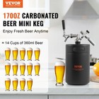 Vevor Pressurized Growler Mini Beer Keg Draft Beer Growler Home 170oz 5l Black