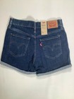 Women   s Levi   s Blue Mid Length mid Rise Classic Denim Shorts  size 2  New  Nwt