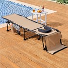 Outdoor Folding Tanning Chair Portable Patio Chaise Lounge Chairs With Face Hole