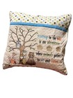Embroidered quilted Book Pocket    reading Pillow    Animal Nature Themed 18   x18   