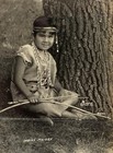 Vtg 1920s Black  White Wisconsin Indian Maiden Native American Framed Post Card 