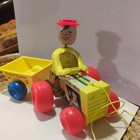 Vin   Fisher Price Happy Hauler  732 Farmer Tractor Wooden Pull Toy 1967  Wooden
