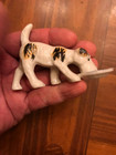 Vintage 1940 s - 1950 s Mid-century Occupied Japan Ceramic Dog W  Bowl Figurine