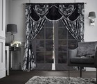 Golden Rugs Jacquard Luxury Window Panel Set Curtain With Attached Valance And