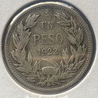 Chile 1 Peso Silver Coin 1822 Condor Eagle