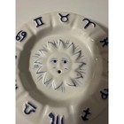 Zodiac Sun Face Incense Holder Ceramic Blue Astrology Symbol