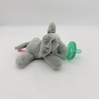 Wubbanub Gray Elephant Baby Pacifier Soothie Gray Plush Toy 0-6 M Never Used