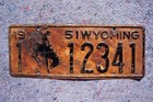 1951 Wyoming  19 Split Date 51  License Plate