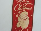 Nos Vintage Merry Christmas Winking Santa Toys Glitter Hanging Felt Stocking Mcm