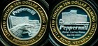 Peppermill Hotel Casino 2002 Silver Strike 999  6 Troy Oz  10 Chip Reno  Nevada
