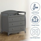 Baby Changing Table Infant Diaper Station With 3 Drawer And Safety Belt Gray
